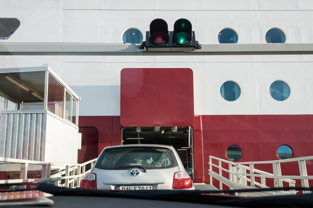 Boarding a ferry