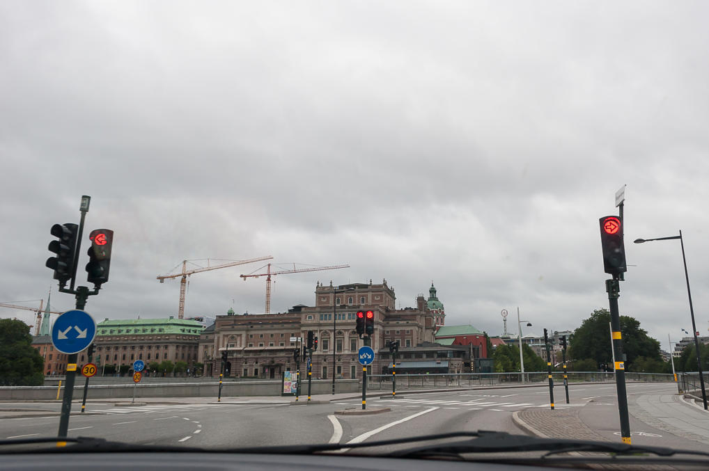 Driving through Stockholm