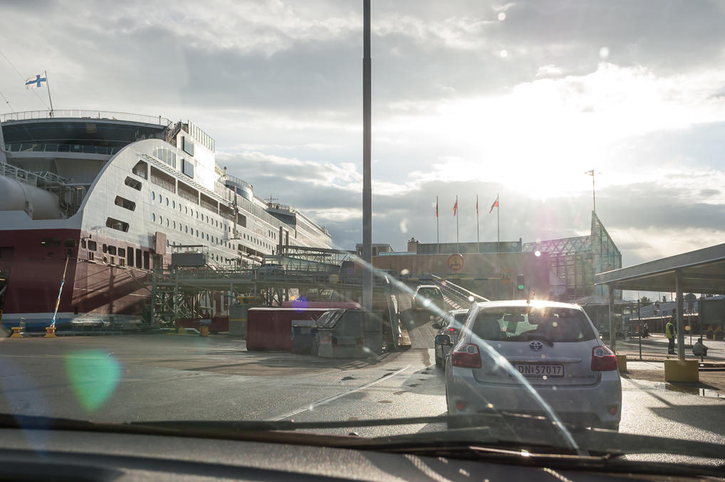 Boarding a ferry