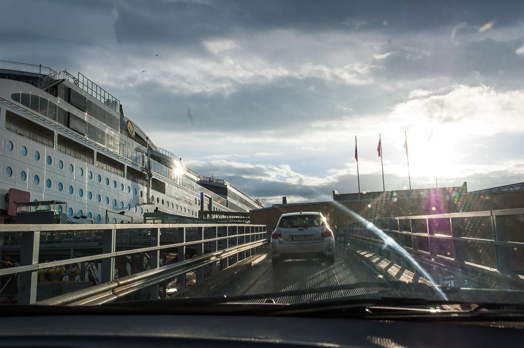 Boarding a ferry