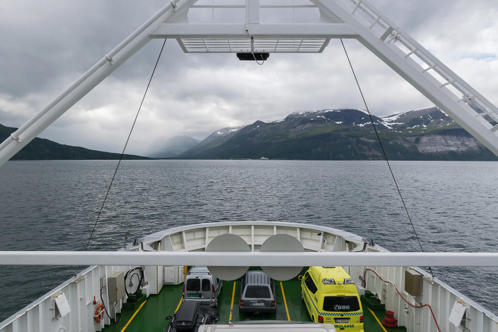 On a road ferry over Ullsfjorden