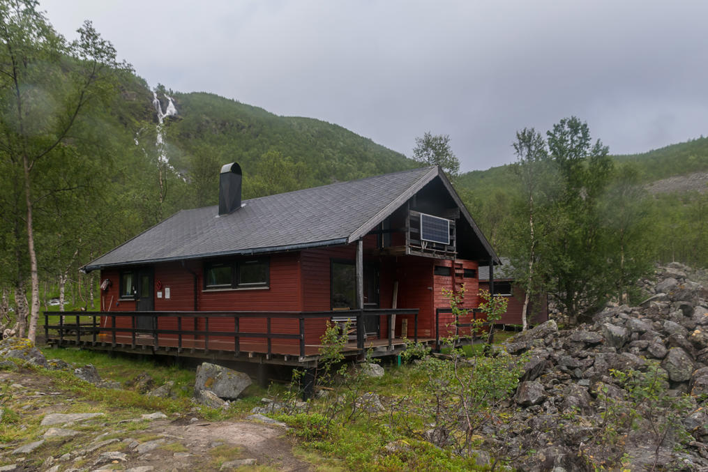 Steindalshytta hut in Steindalen Valley in Lyngen Alps