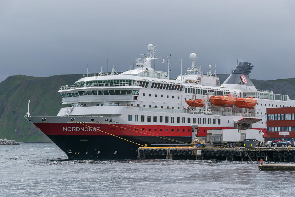 Hurtigruten moored in Honningsvåg