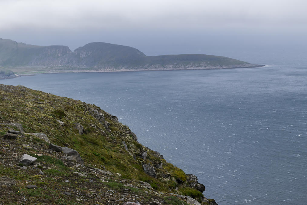 Knivskjellodden Cape as seen from the North Cape