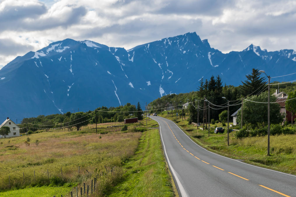 Lyngen Alps Mountains from afar