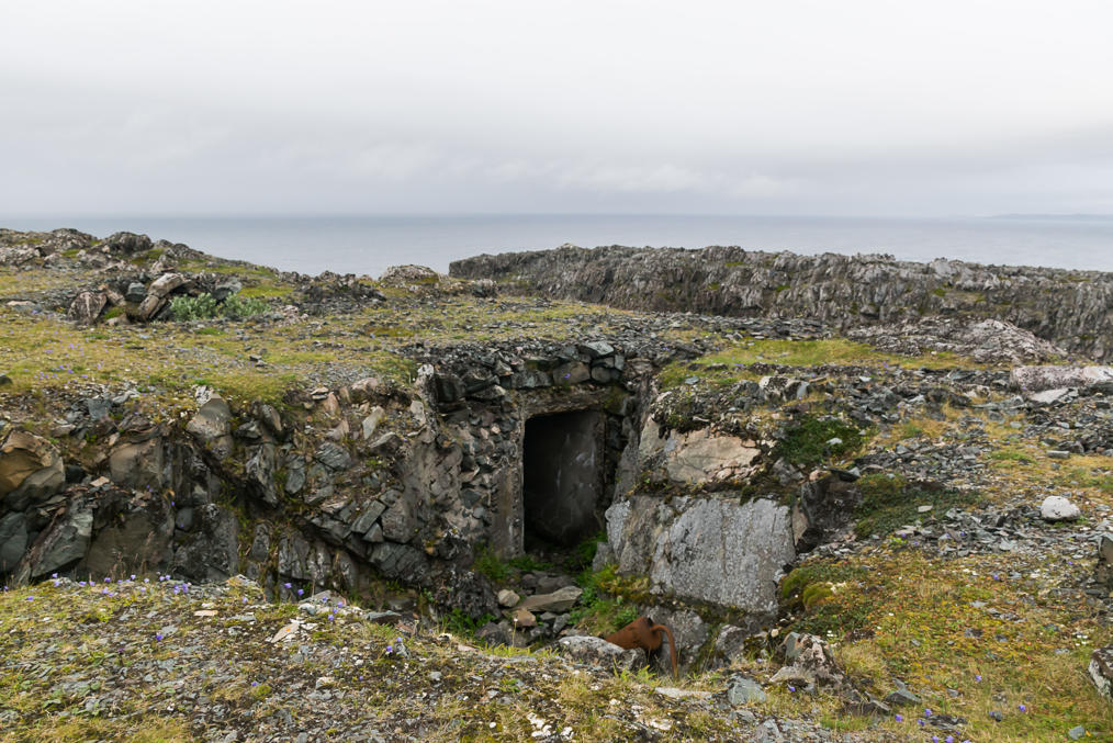 Destroyed Nazi fortification at the top of Hardbakken Mountain in Hamningberg