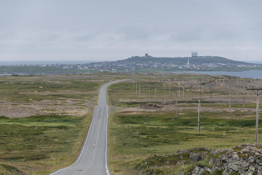 Vardø and Vardøya Island, as seen from Hamningberg Road