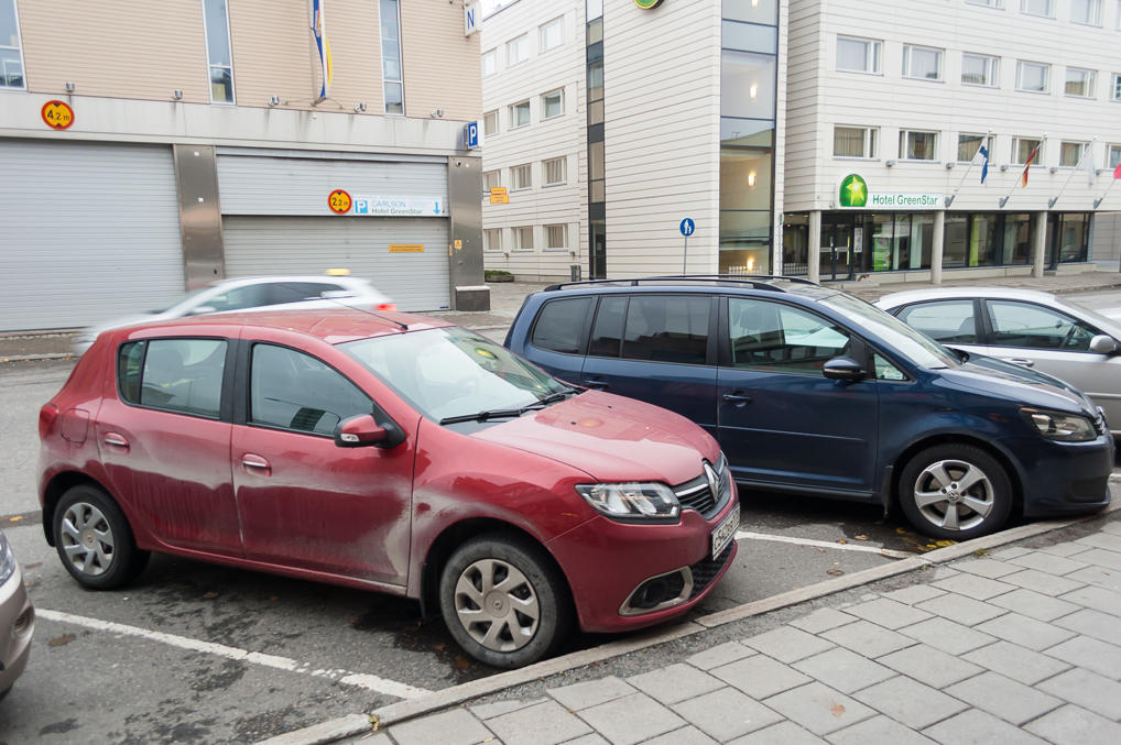 Car after driving on Sortavala Route