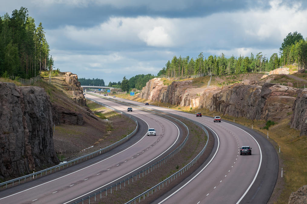 National Road 7 (Helsinki-Porvoo-Kotka-Russian border) in the vicinity of the city of Kotka