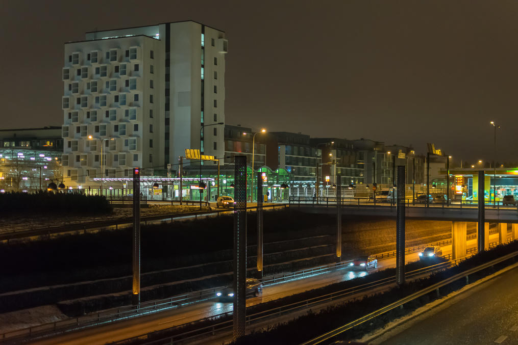 Herttoniemi metro station by the side of the Eastern Highway (Itäväylä)