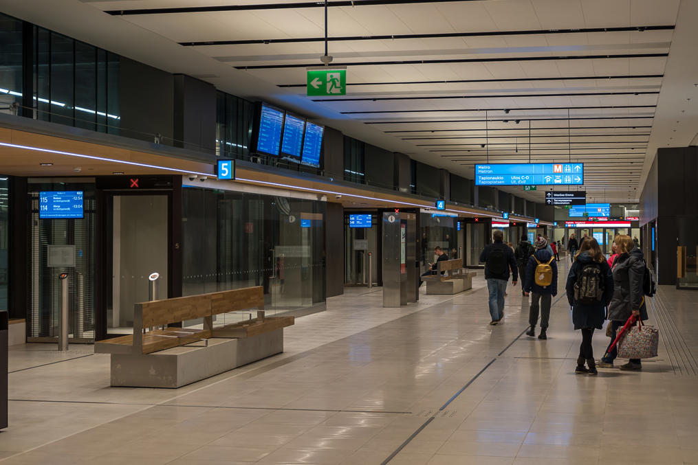 New bus terminal in Tapiola, a completely indoors one