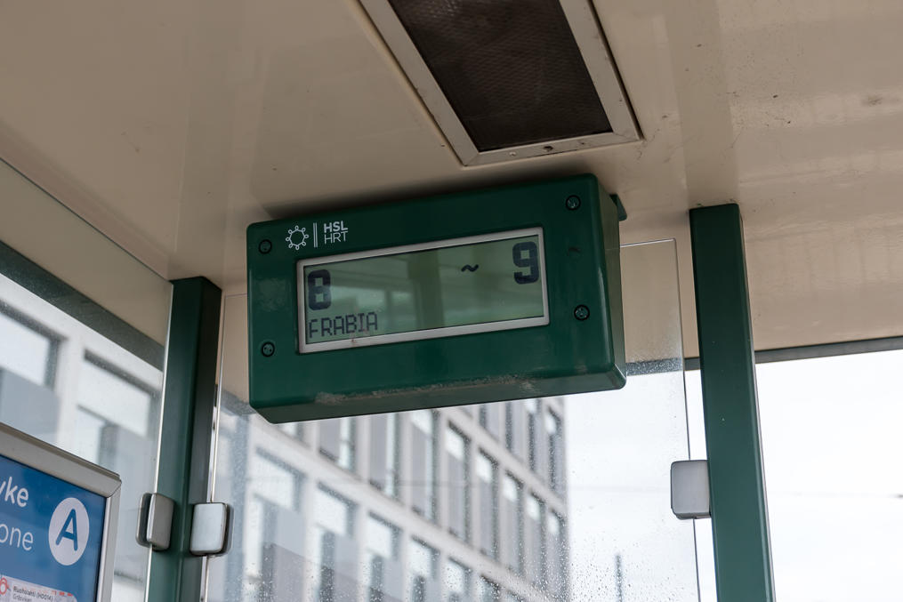 Simple display at a tram stop