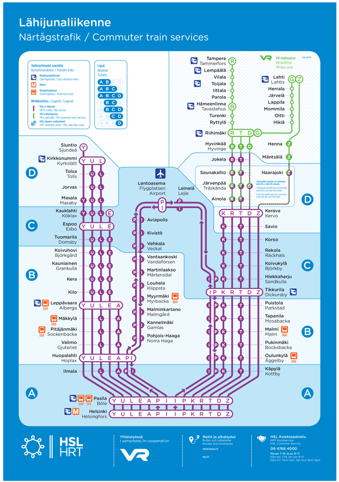 Commuter trains scheme.  The green part of the scheme to the top right is non-HSL regional train area.  Source: HSL