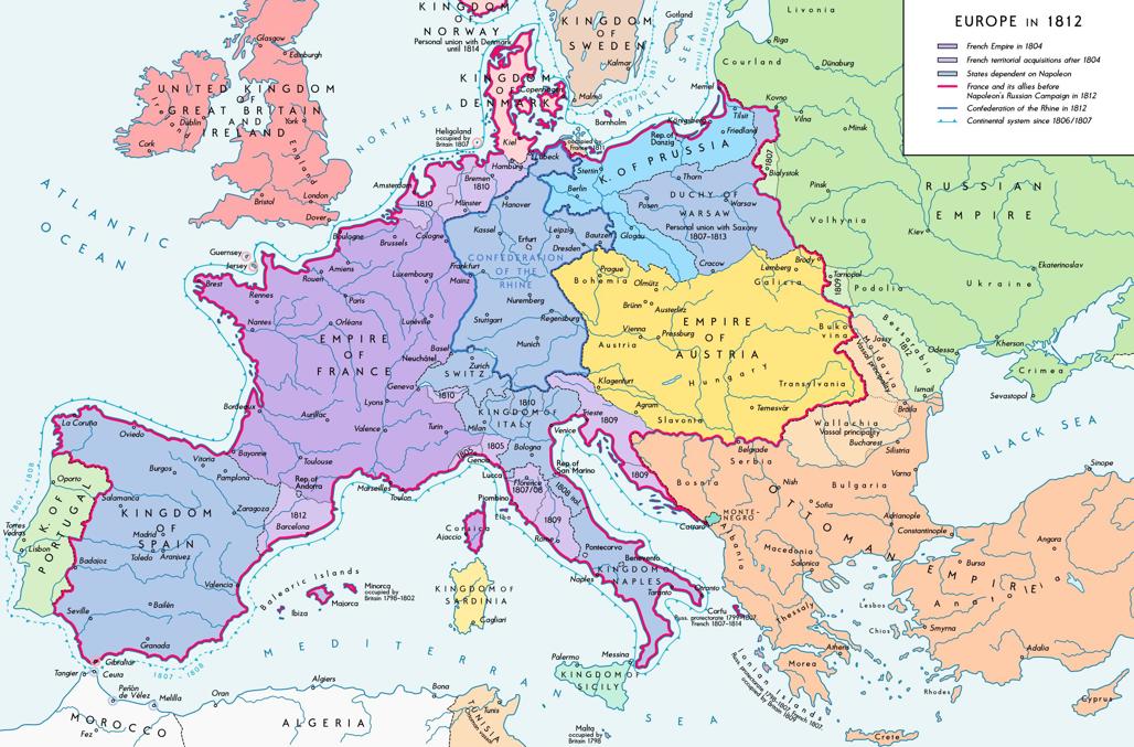 Europe in 1812, from Wikipedia