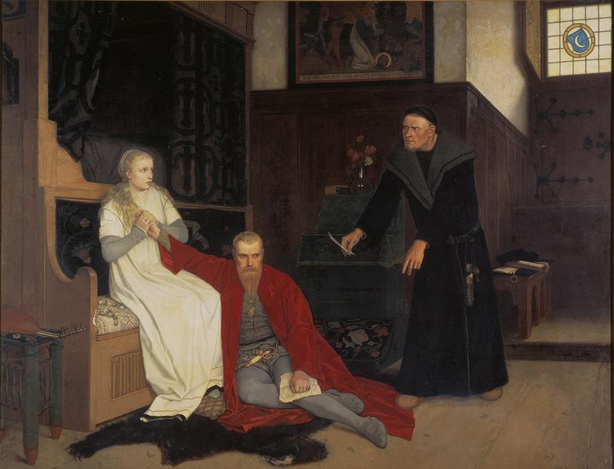 Georg von Rosen, "Eric XIV and Karin Månsdotter", Eric's advisor Jöran Persson to the right