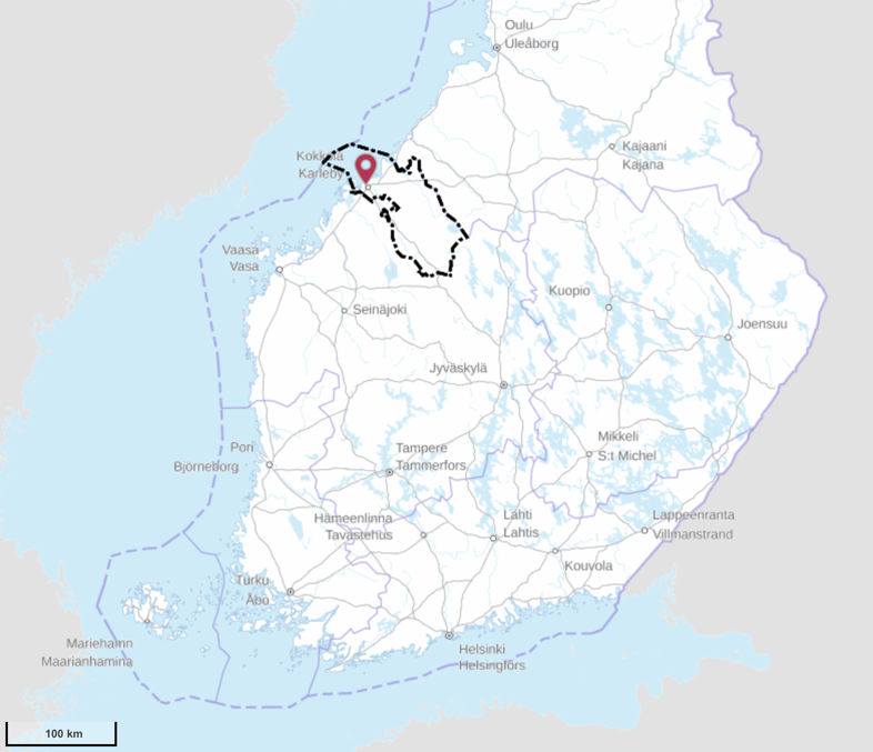 Central Ostrobothnia and Kokkola within Finland