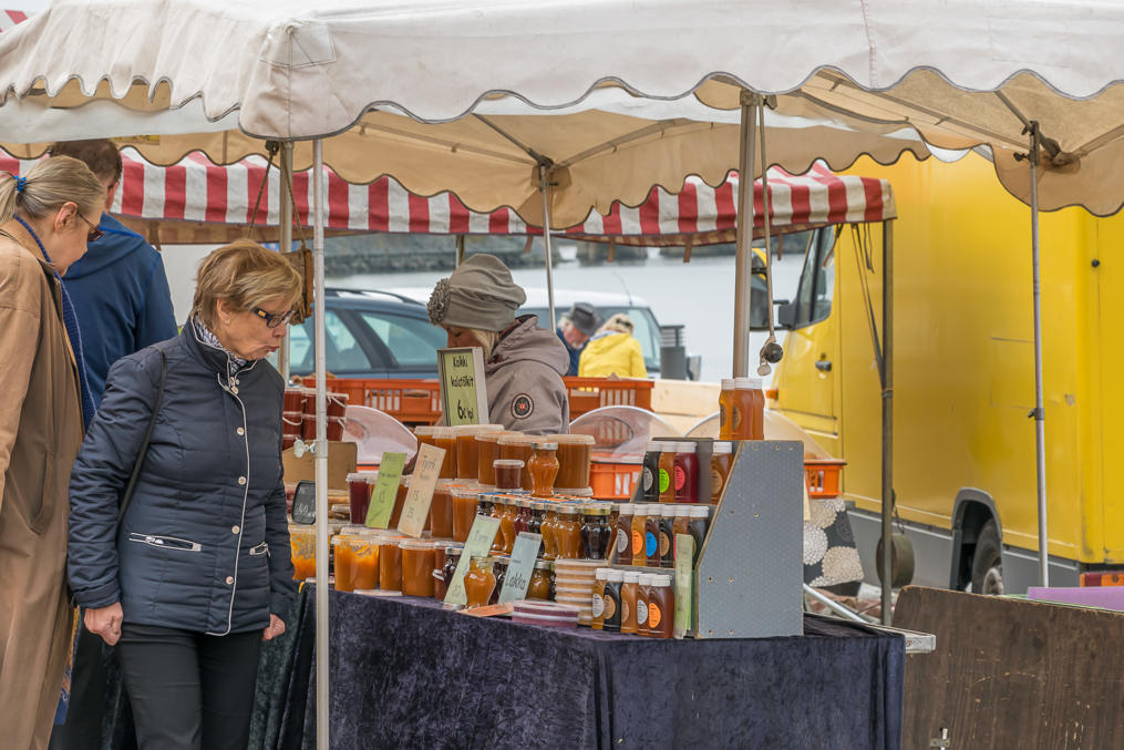 Sea buckthorn often grows on the archipelago shores in the Gulf of Bothnia, and is something of the main regional berry in Vaasa.  Sea buckthorn jams and other products sold at a fish market in summer